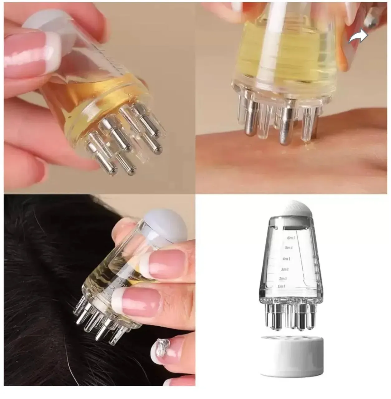 Miss Beauty Mini Portable Scalp Applicator Liquid Comb Hair Roots Massage Medicine Comb Hair For Hair Growth Serum Oil Nourish