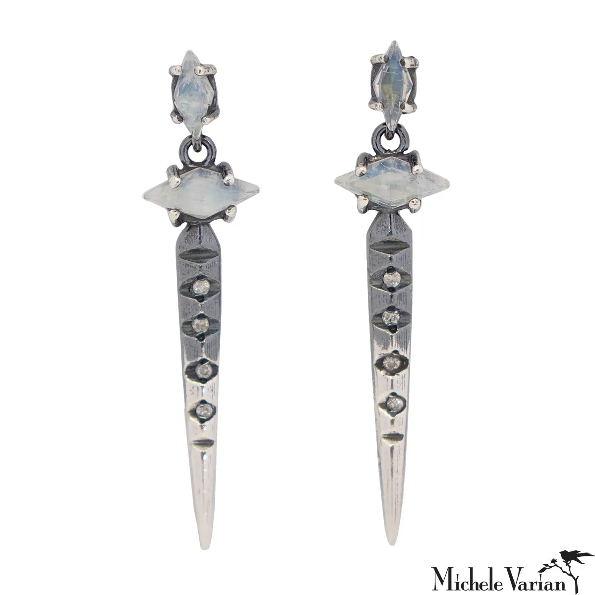 Moonstone Dagger Earrings