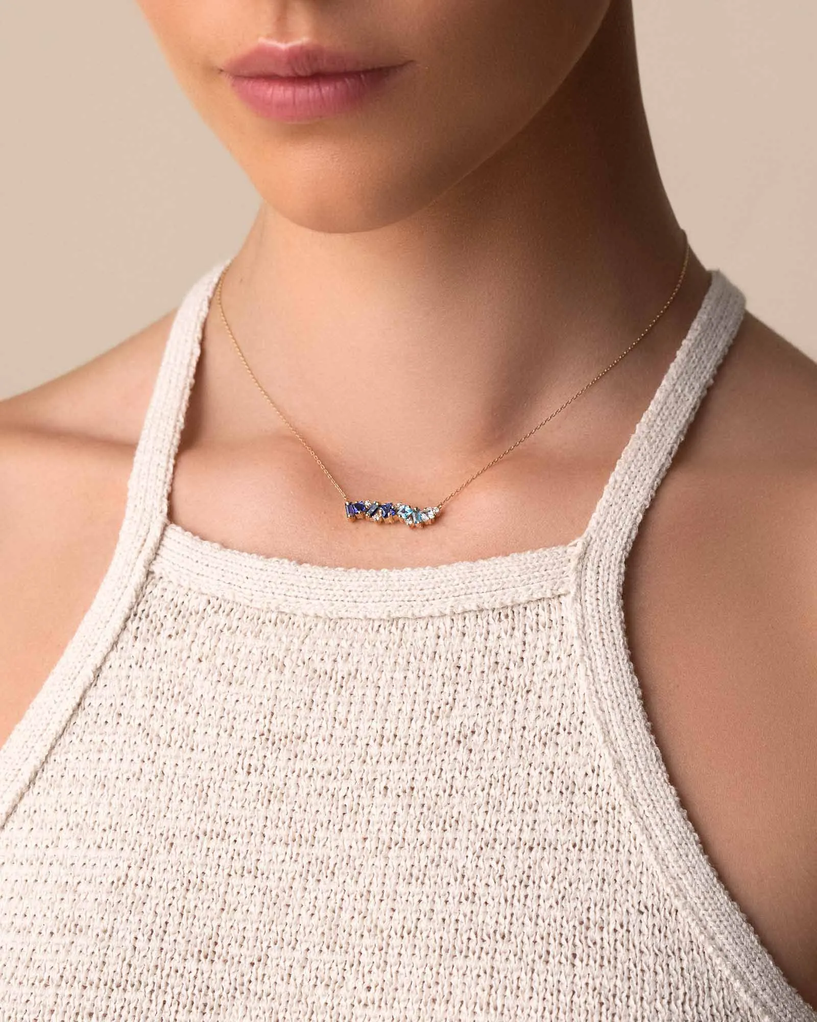 Nadima Blue Ombre Milli Bar Pendant