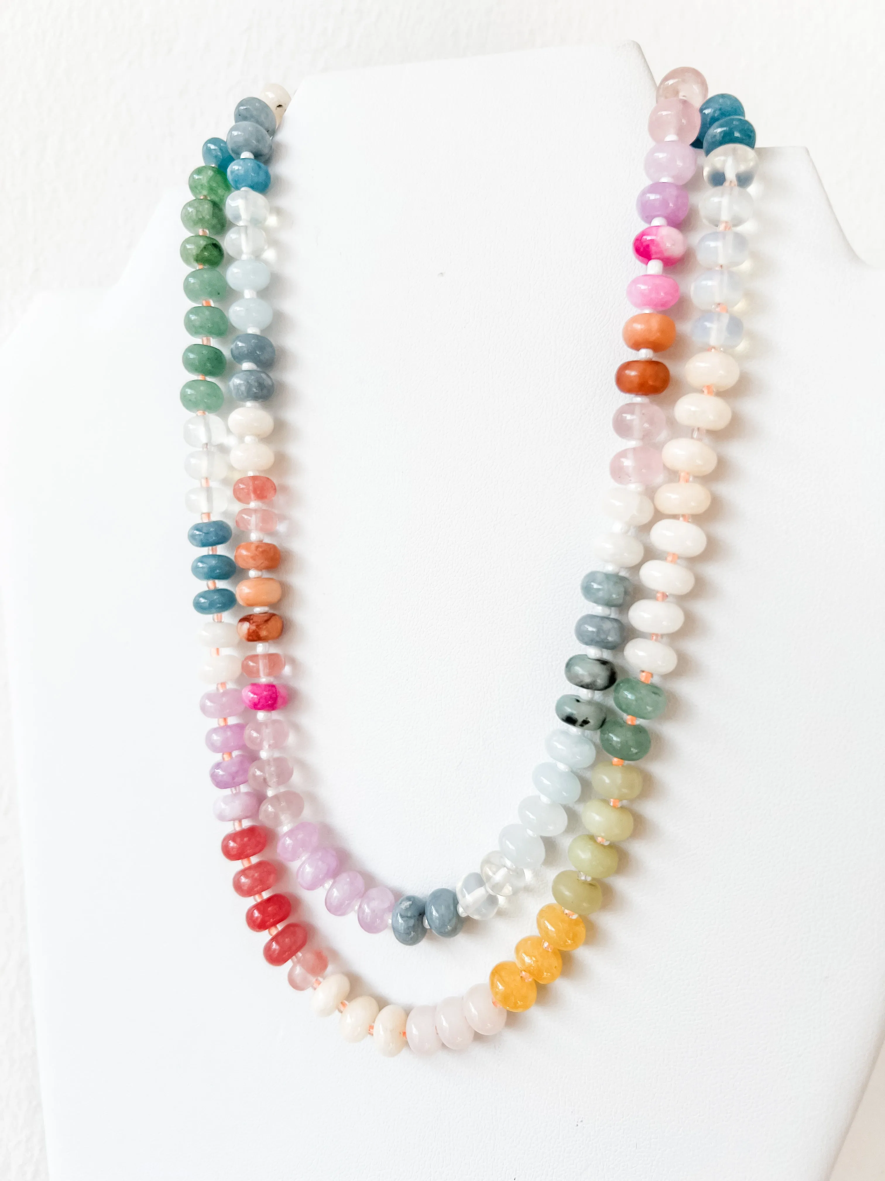 Natural Agate Colorblock Necklace