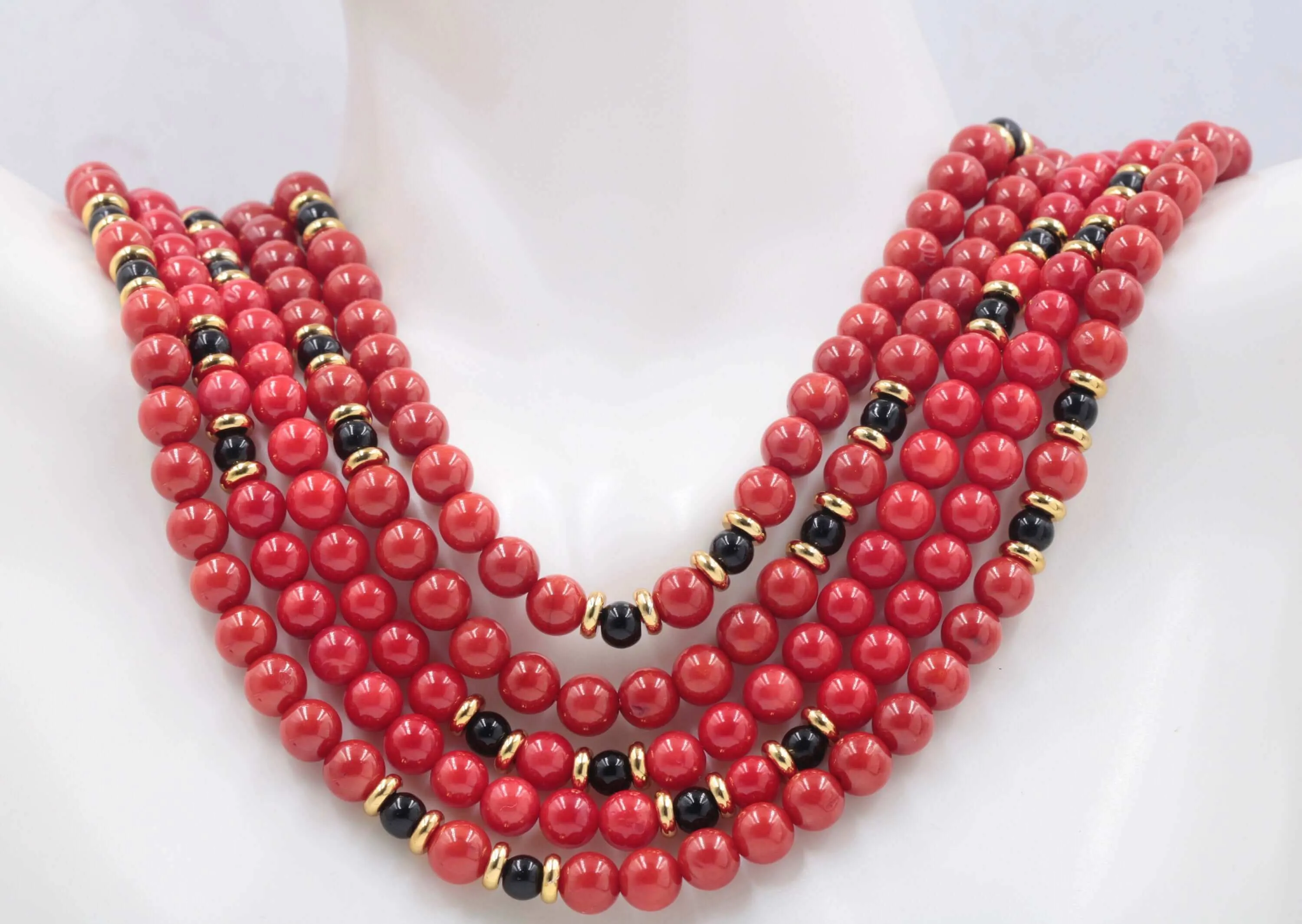 Natural Coral Beads Coral Necklace Italian Coral beads Red Coral Beads Antique Coral Beads Natural Coral Bead Necklace 16" SKU:113154