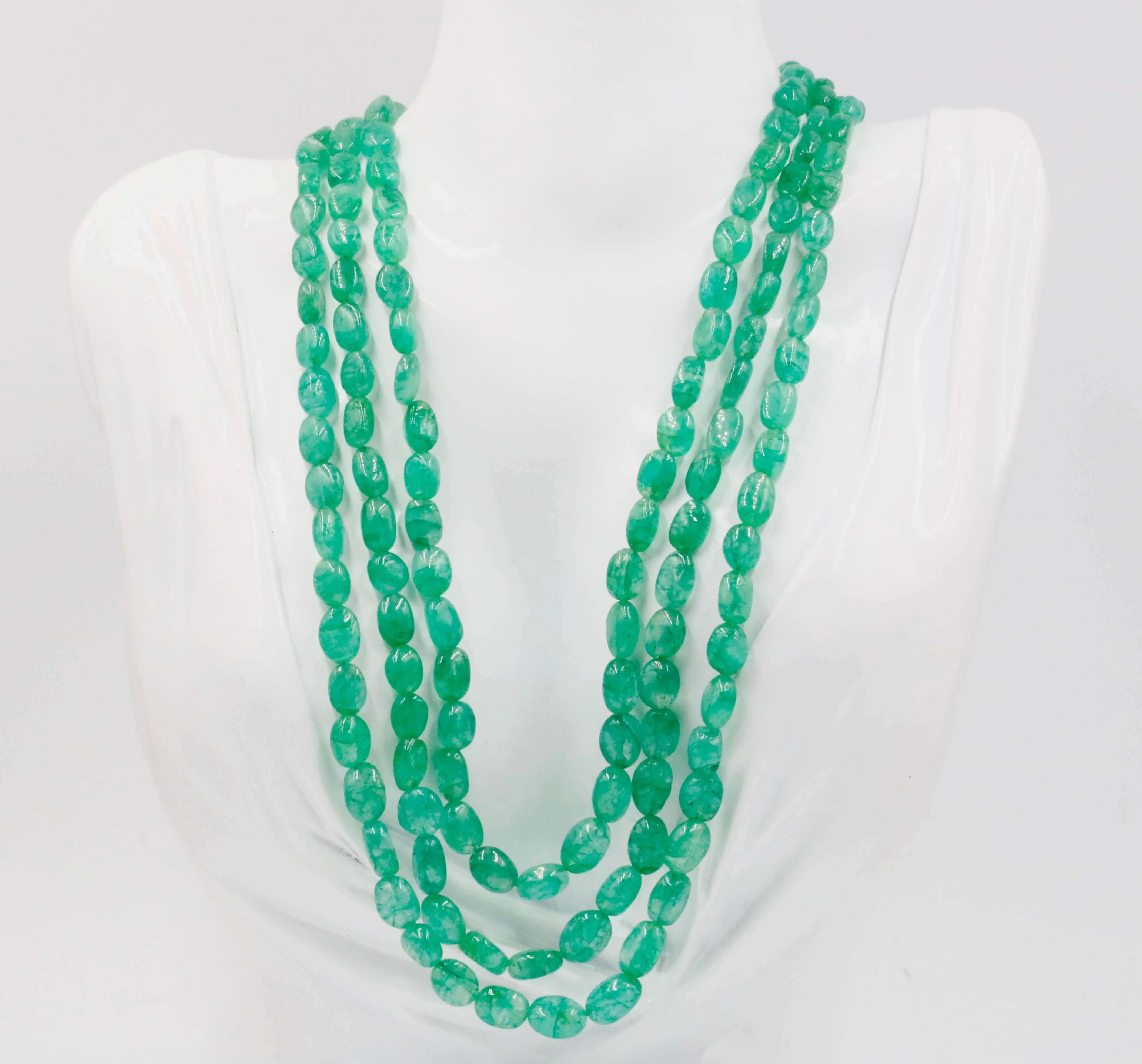 Natural Emerald Beaded Necklace Emerald Gemstone Necklace Indian Necklace Sarafa Necklace Green Necklace Genuine Gemstone SKU 6142924