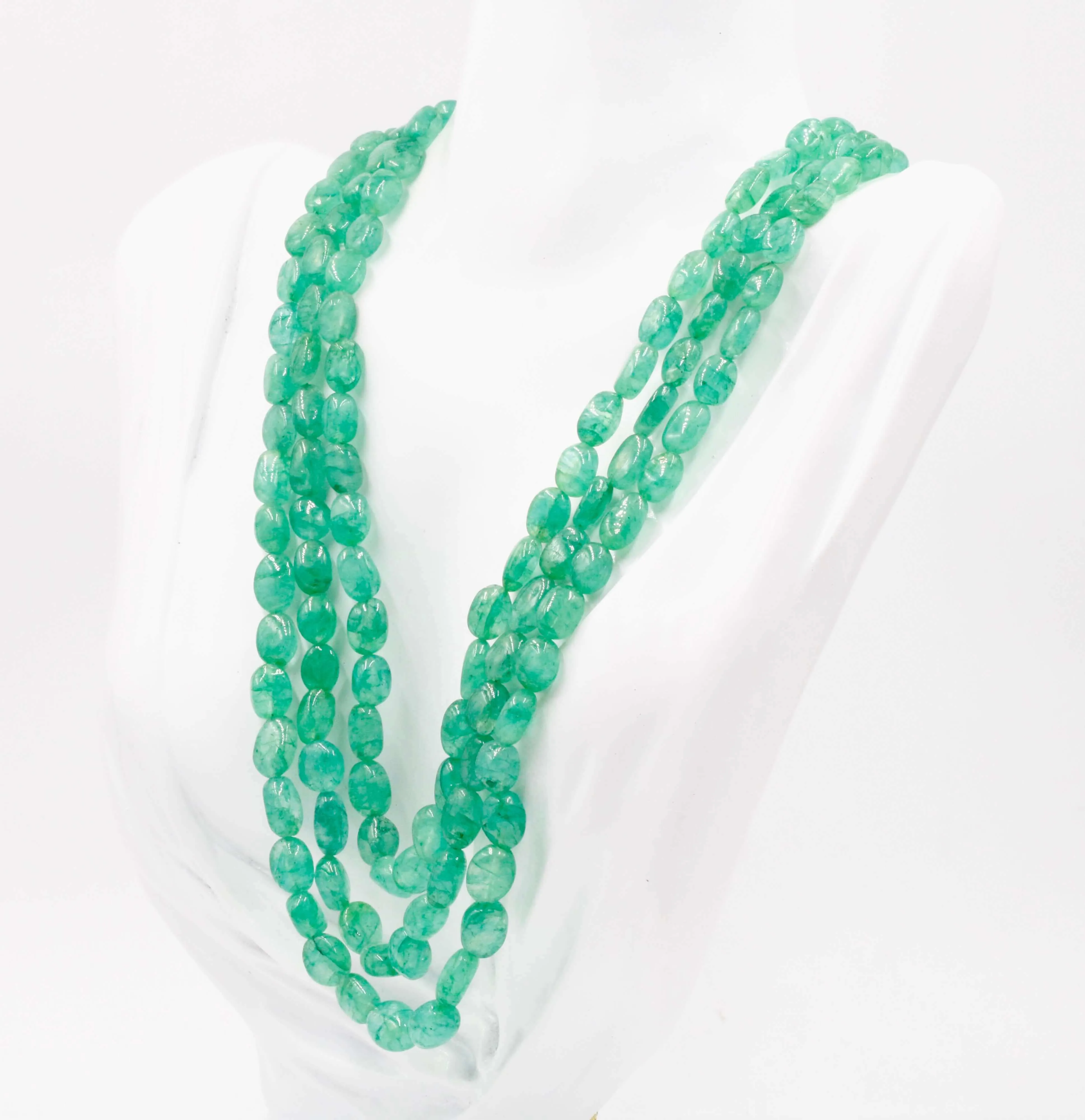 Natural Emerald Beaded Necklace Emerald Gemstone Necklace Indian Necklace Sarafa Necklace Green Necklace Genuine Gemstone SKU 6142924