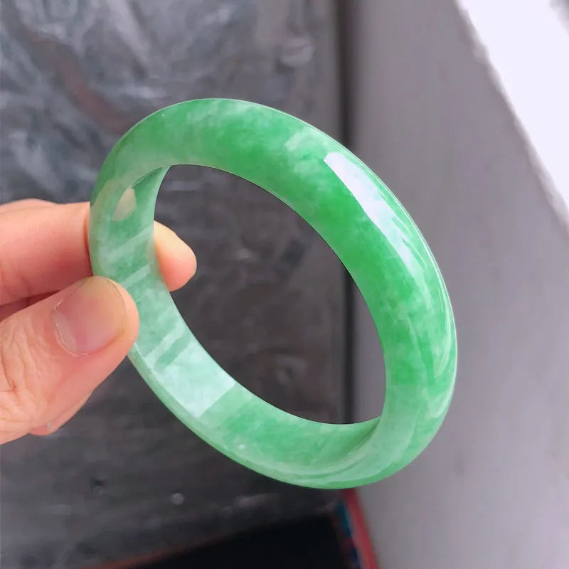 Natural Jade Bangle Jadeite Bangle Internal Diameter 57.6mm NBE054