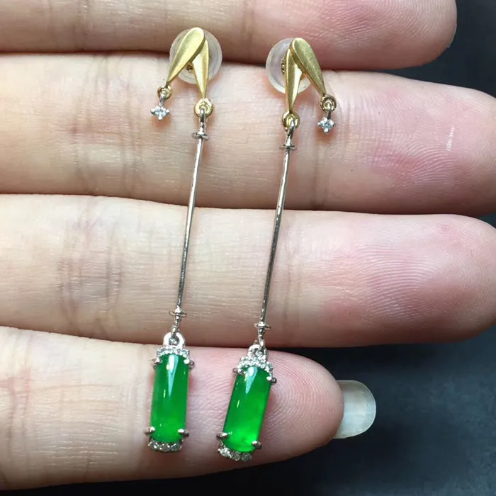 Natural Jade Earrings Jadeite Earrings NEG38