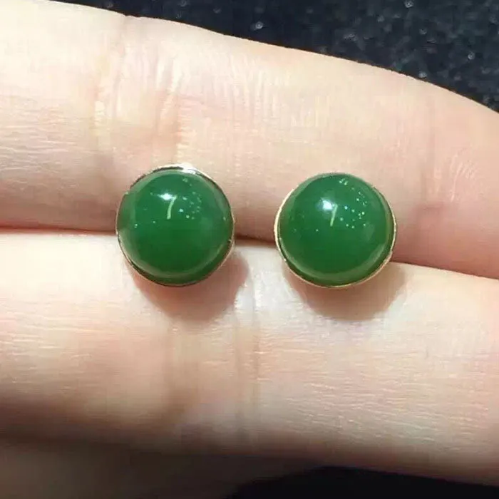 Natural Jade Earrings Nephrite Earrings NEG98