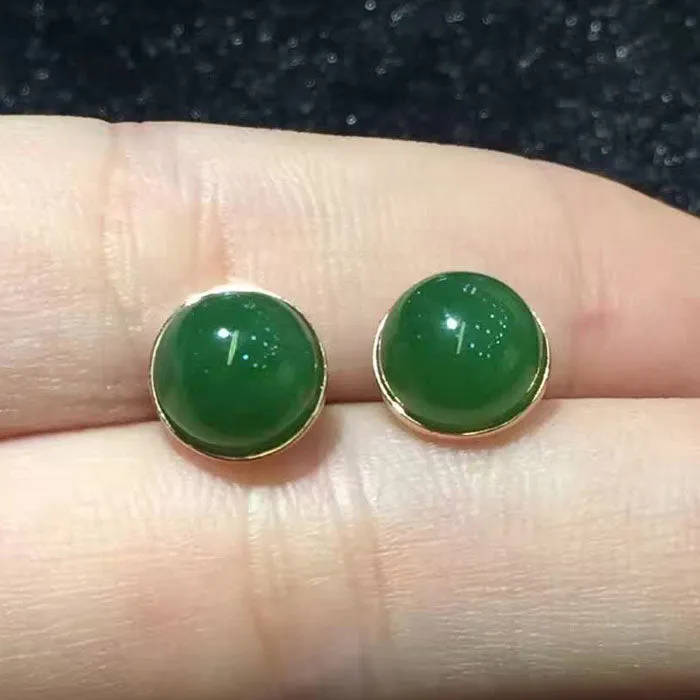 Natural Jade Earrings Nephrite Earrings NEG98