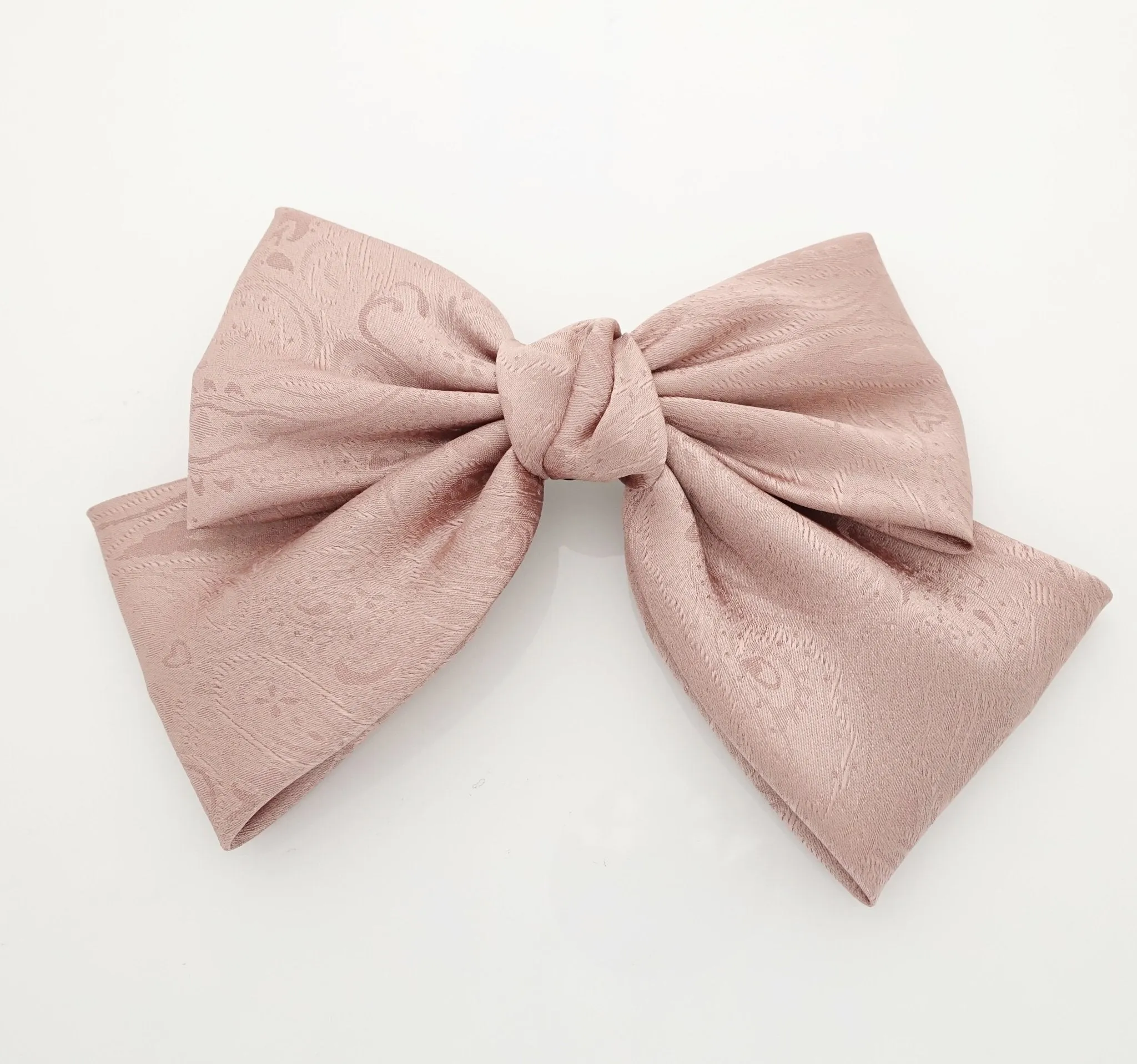 paisley pattern satin hair bow barrette glossy women hair bow accessories