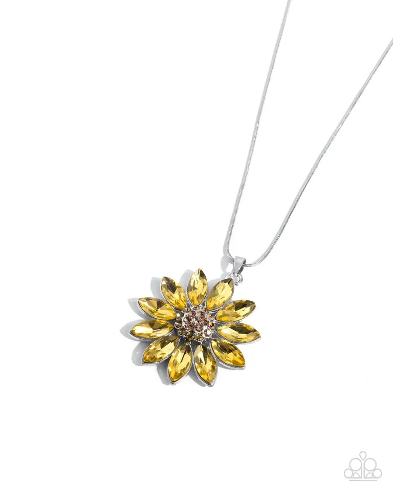 Paparazzi Necklace ~ Fortunate Floral - Yellow