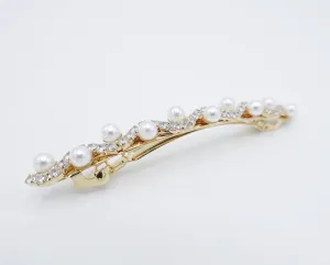 pearl rhinestone wave hair barrette women hair accessory