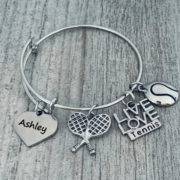 Personalized Engraved Tennis Bangle Bracelet