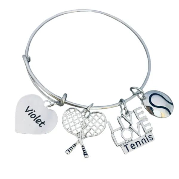 Personalized Engraved Tennis Bangle Bracelet