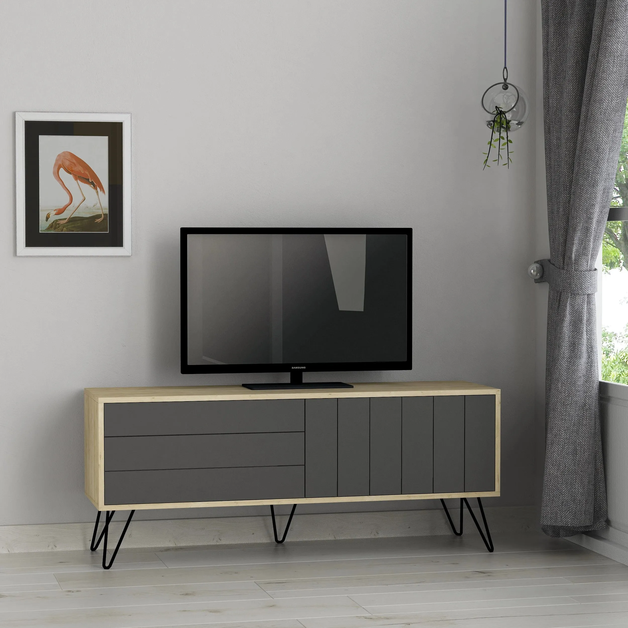 Picadilly Modern TV Stand Multimedia Centre With Storage Cabinet 139cm