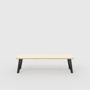 Plywood Bench Seat with Black Box Hairpin Legs - Plywood Birch - 1600(w) x 400(d) x 450(h)