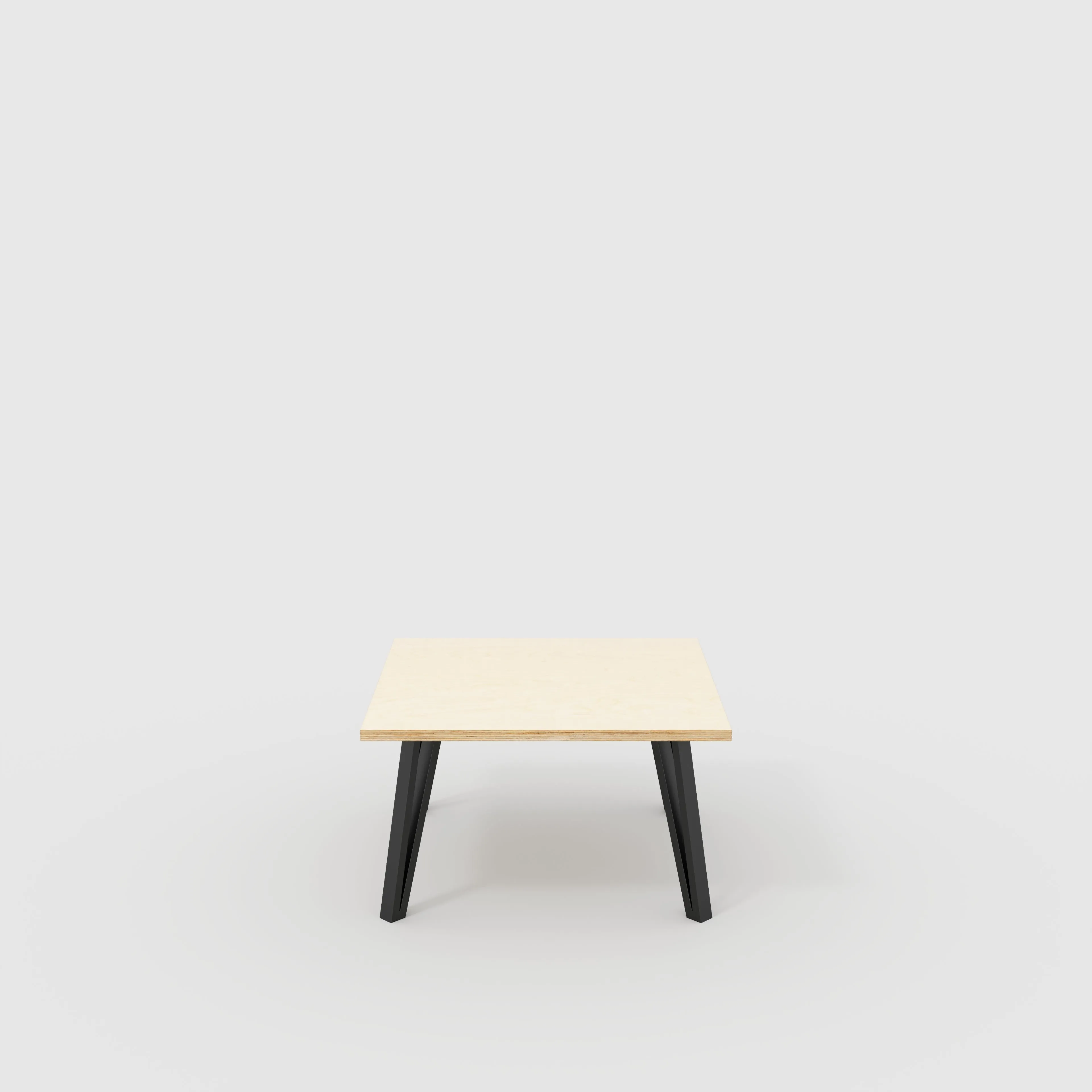 Plywood Coffee Table with Black Box Hairpin Legs - Plywood Birch - 800(w) x 800(d) x 425(h)