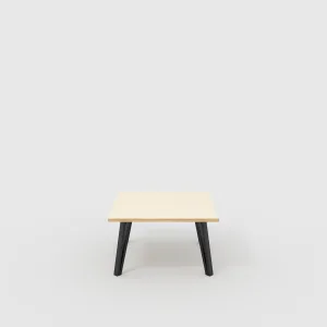 Plywood Coffee Table with Black Box Hairpin Legs - Plywood Birch - 800(w) x 800(d) x 425(h)