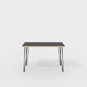 Plywood Desk with Black Hairpin Legs - Formica Diamond Black - 1200(w) x 600(d) x 735(h)