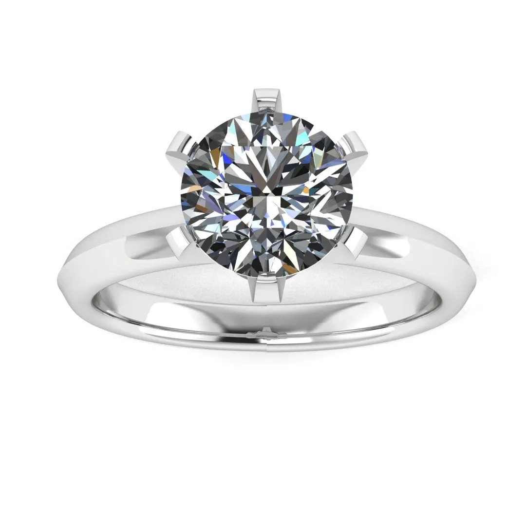 "Lula" Round Brilliant Solitaire Diamond Engagement Ring SSRB40