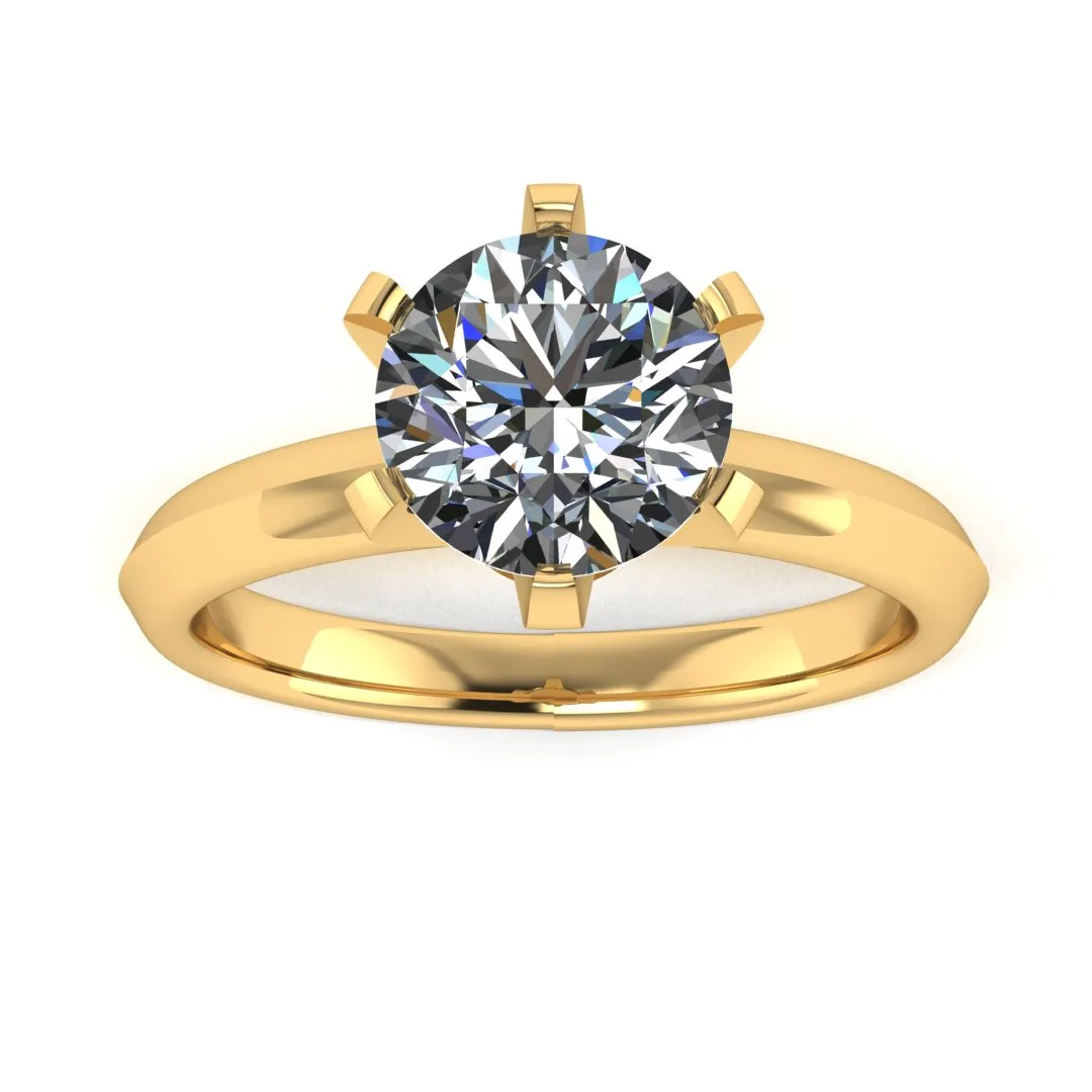 "Lula" Round Brilliant Solitaire Diamond Engagement Ring SSRB40