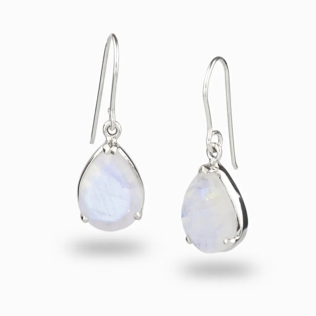 Rainbow Moonstone Drop Earrings