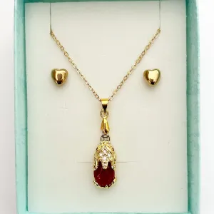 RED JADE PIXIU PENDANT ONLY - FREE CHAIN & EARRINGS