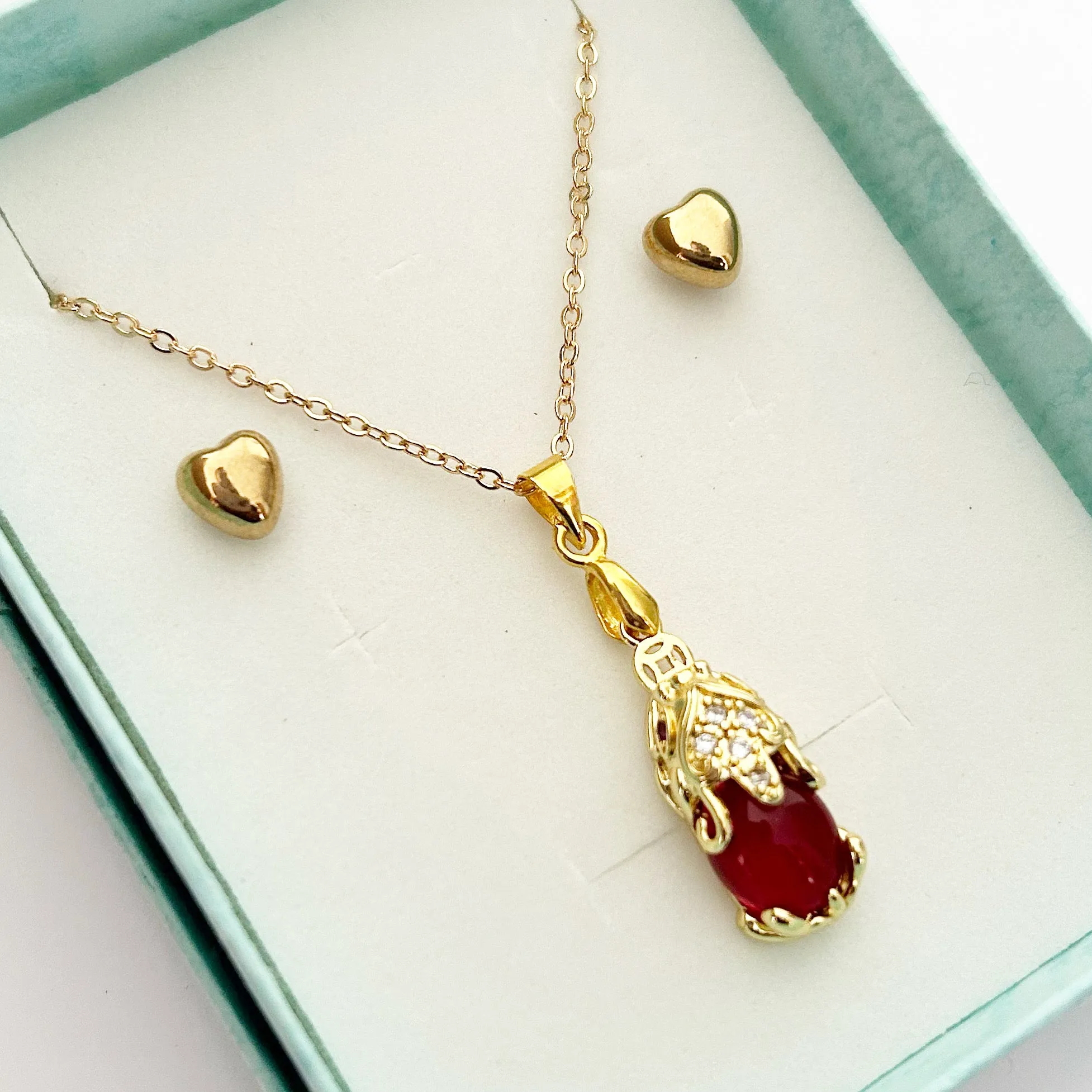 RED JADE PIXIU PENDANT ONLY - FREE CHAIN & EARRINGS