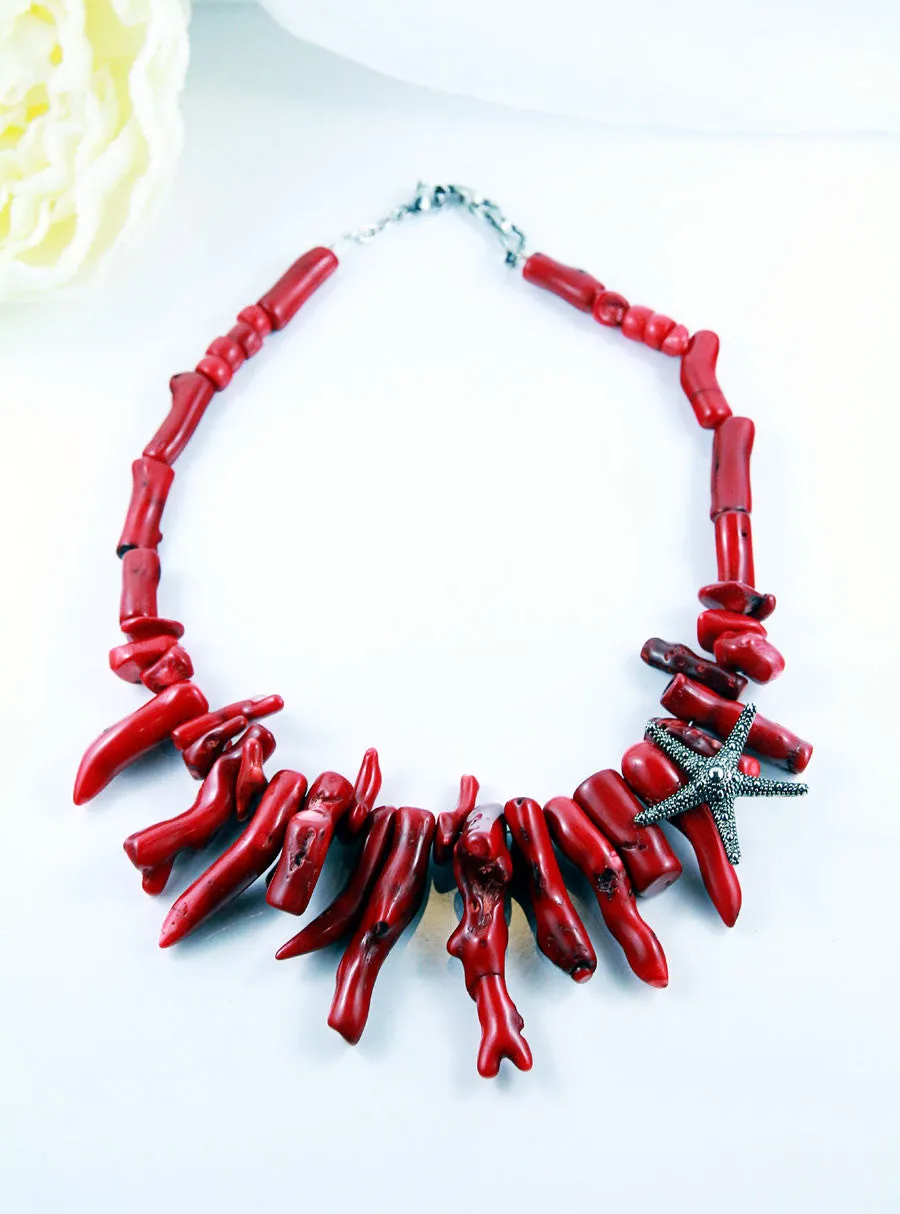 Red Sea Coral Statement Necklace