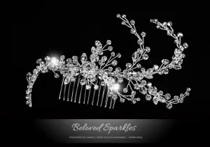 Reina Floral Spray Hair Comb | Swarovski Crystal