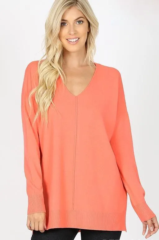 RESTOCK: Closet Essential Sweater: Coral