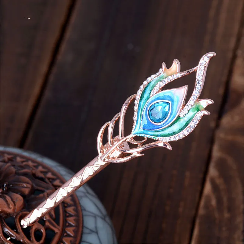 Retro Hairpin Peacock Feather Styling Hairpin