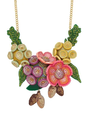 Roman Flowers Statement Necklace