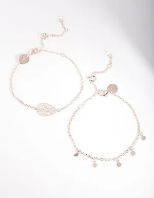 Rose Gold Filigree Bracelet Pack