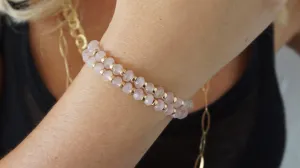 Rose Quartz & Gold Bracelet