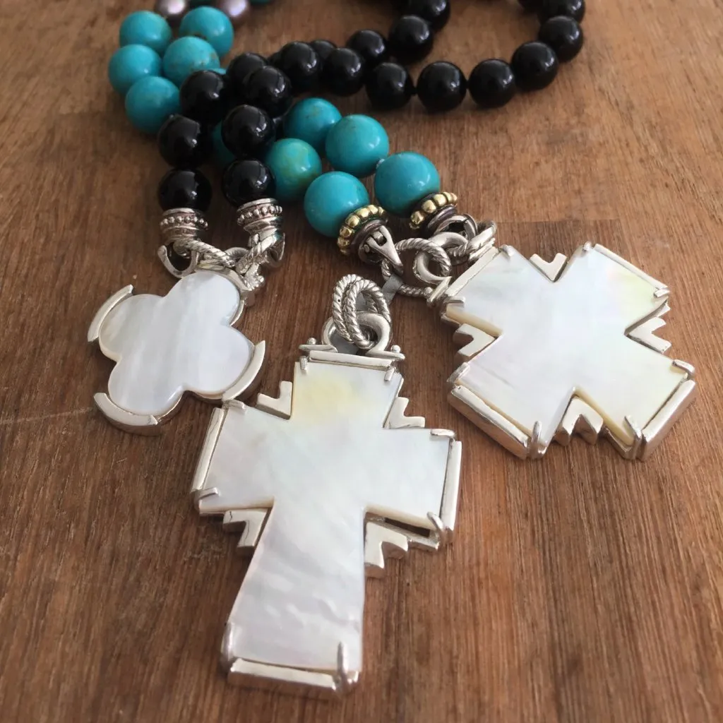 Rounded Mother of Pearl Cross