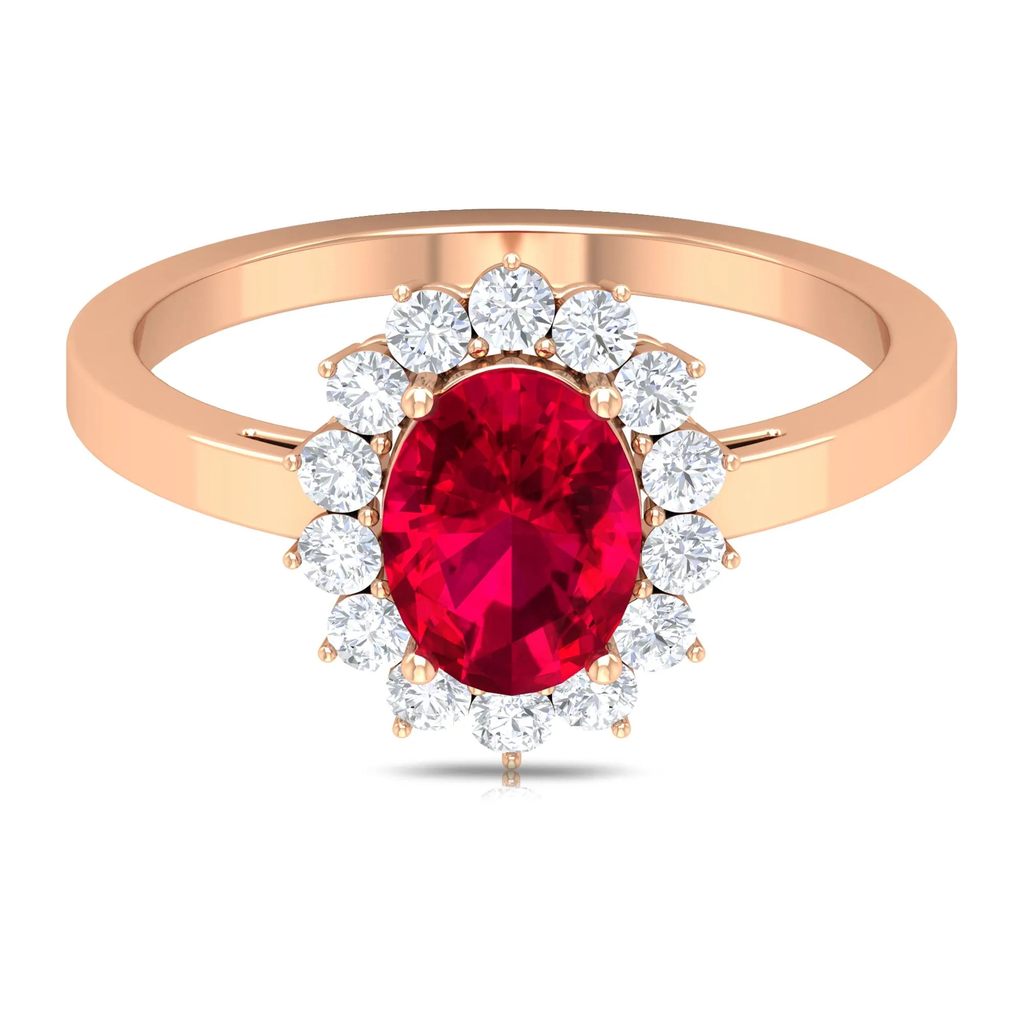 Ruby and Diamond Floral Engagement Ring