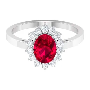 Ruby and Diamond Floral Engagement Ring