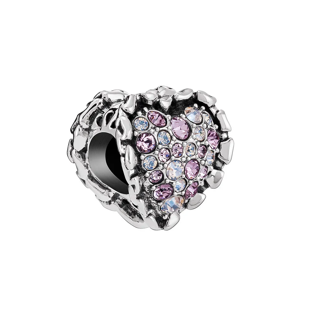 Ruffled Heart Charm - 2025-2175