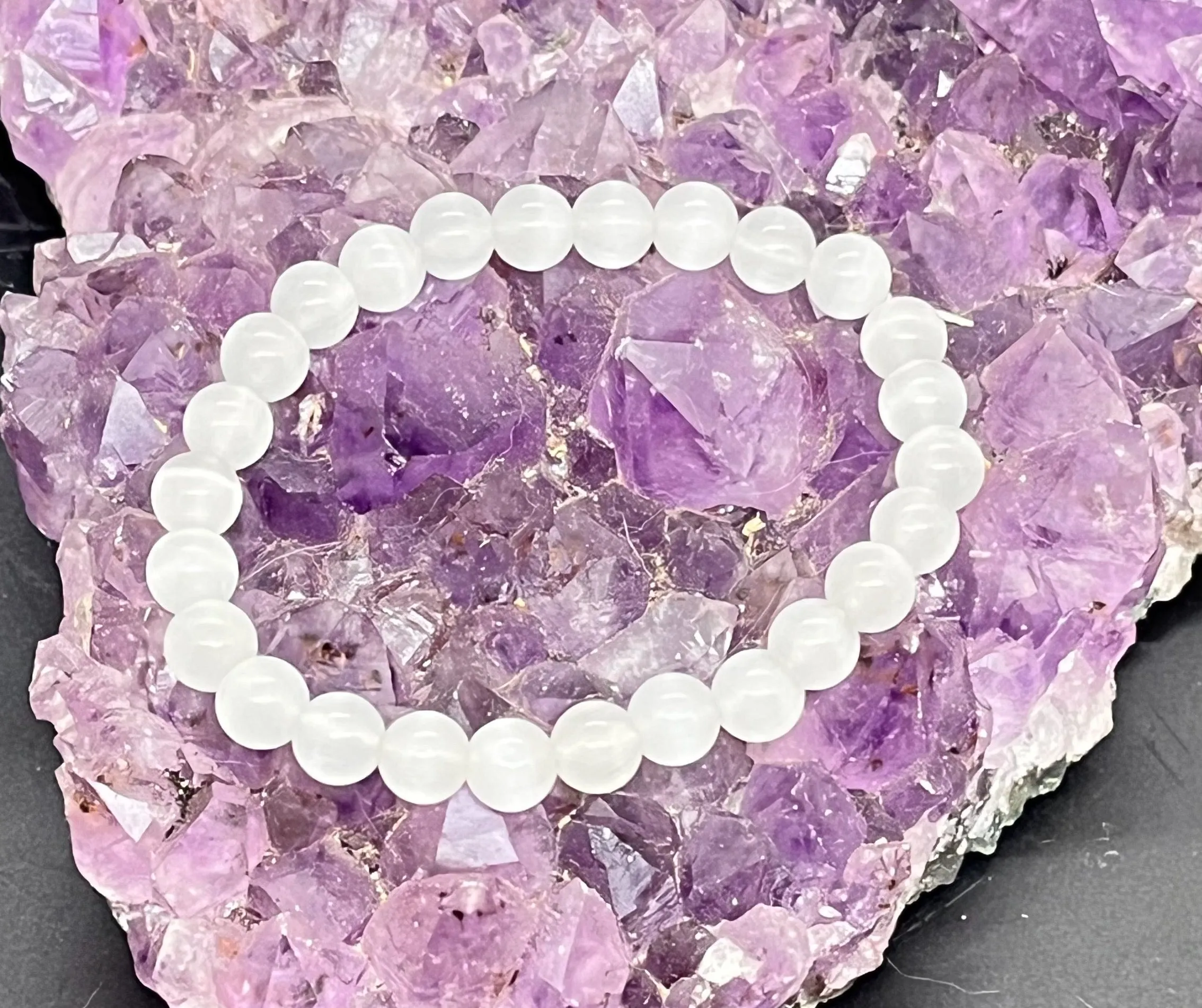 Selenite 8 mm Stretchy Bracelet