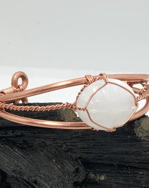 Selenite  Wirewrapped Copper Bracelet