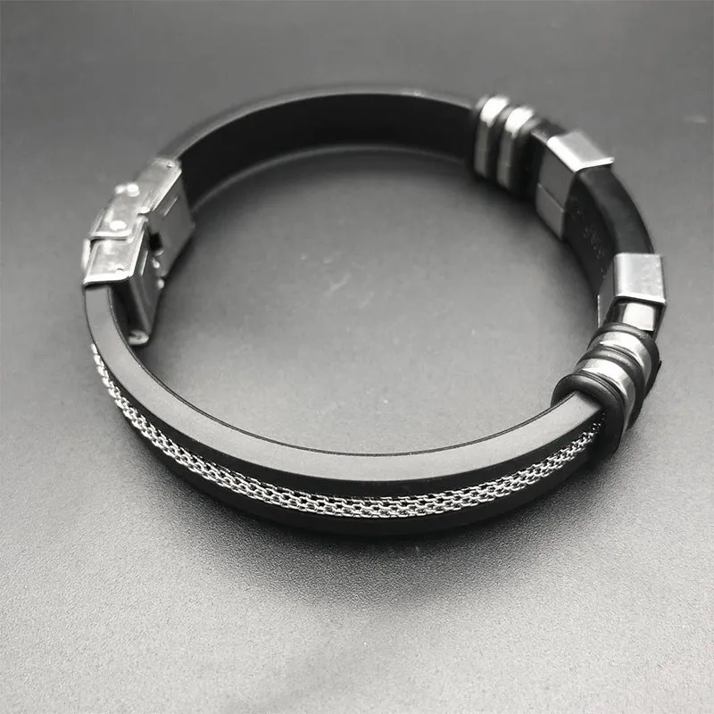 Silicone titanium steel bracelet