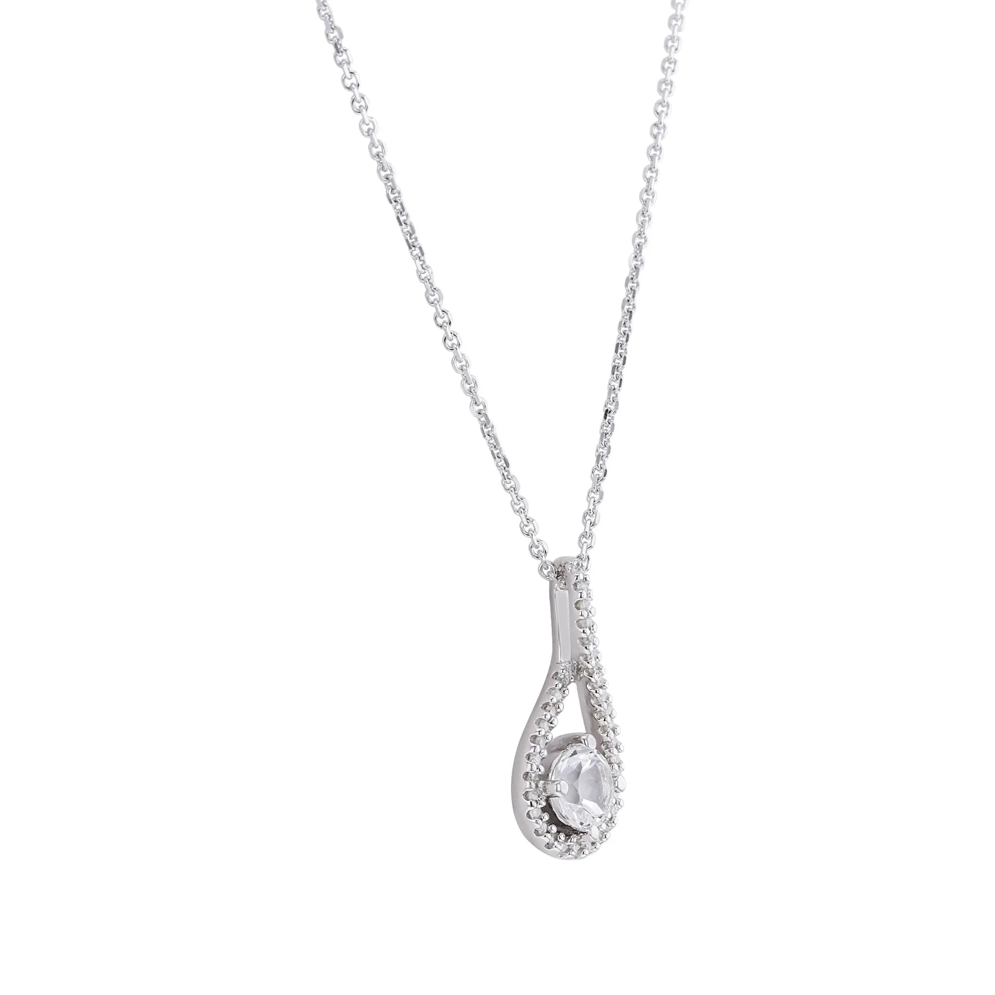 Silver Limitless White Topaz & Diamond Necklace