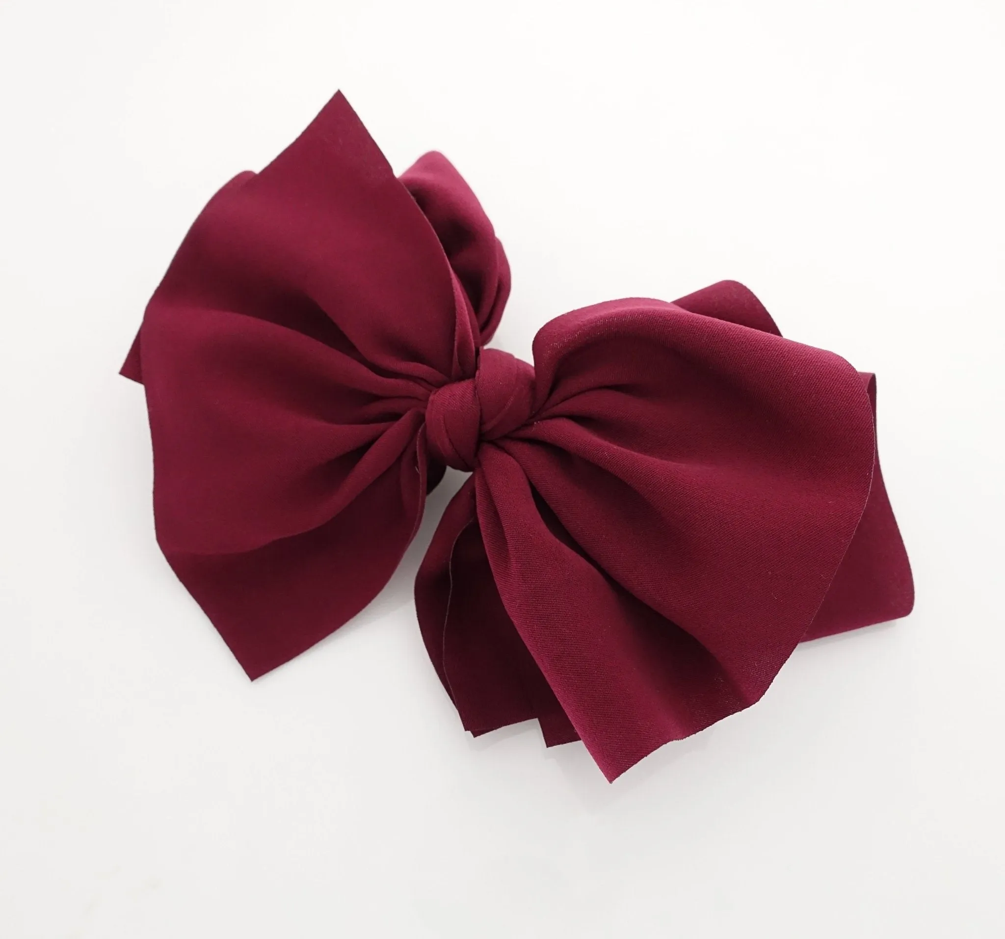 sleek asymmetric hair bow barrette handmade solid color women hair bow hair clip accessory