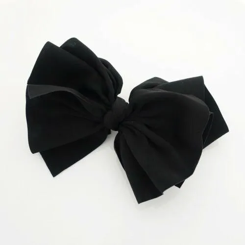 sleek asymmetric hair bow barrette handmade solid color women hair bow hair clip accessory