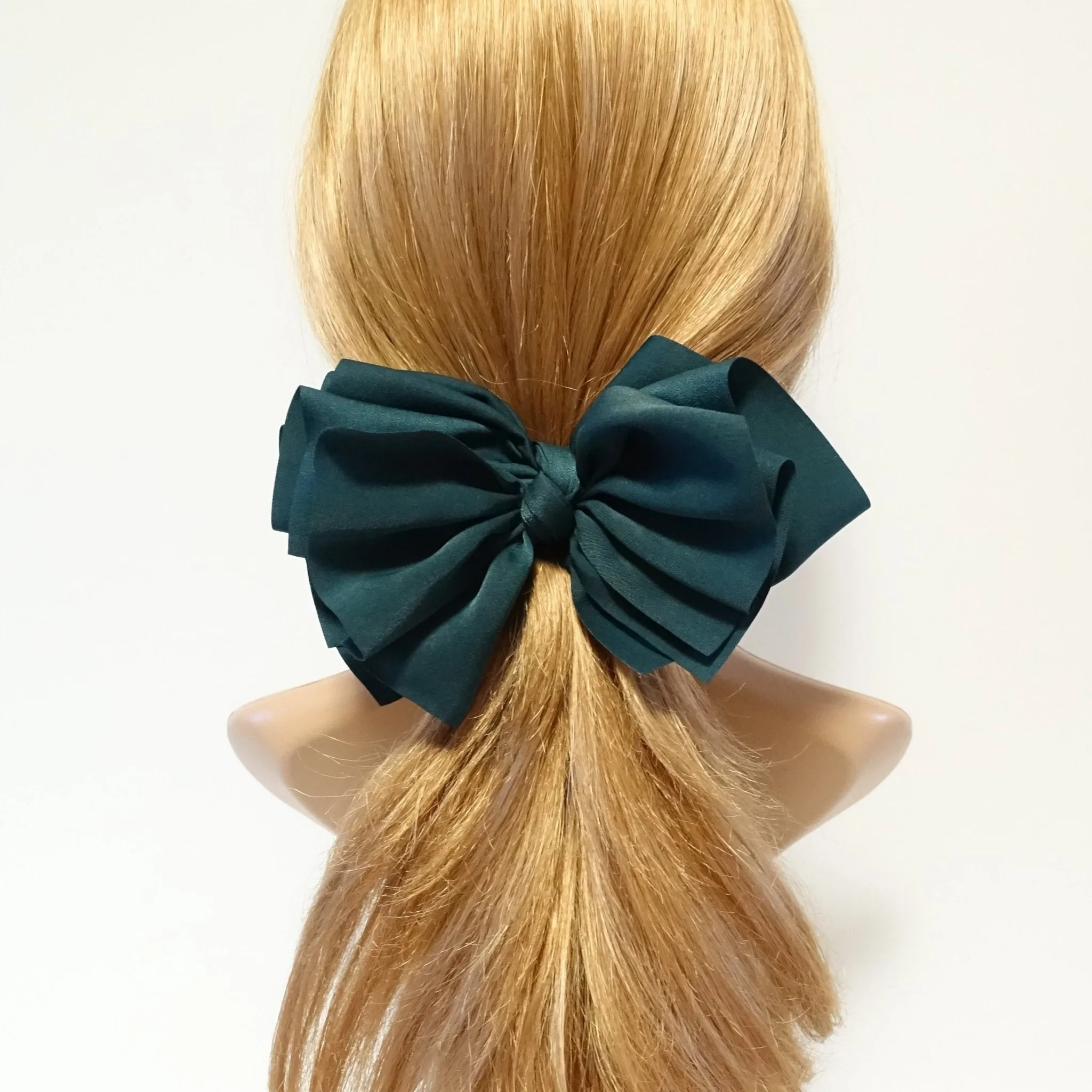 sleek asymmetric hair bow barrette handmade solid color women hair bow hair clip accessory