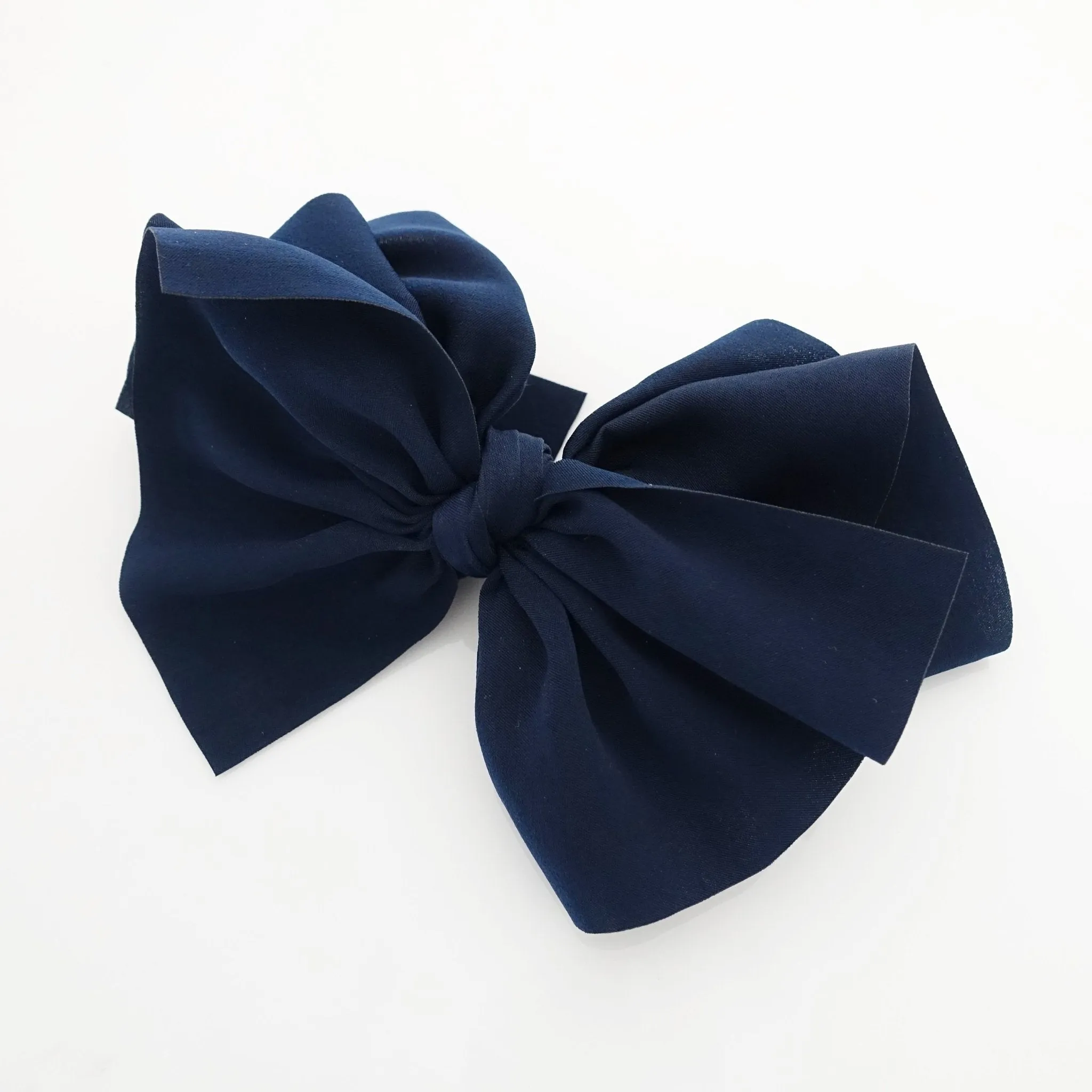 sleek asymmetric hair bow barrette handmade solid color women hair bow hair clip accessory