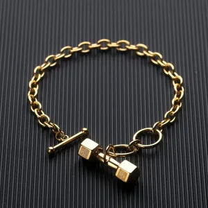 Small dumbbell titanium steel bracelet