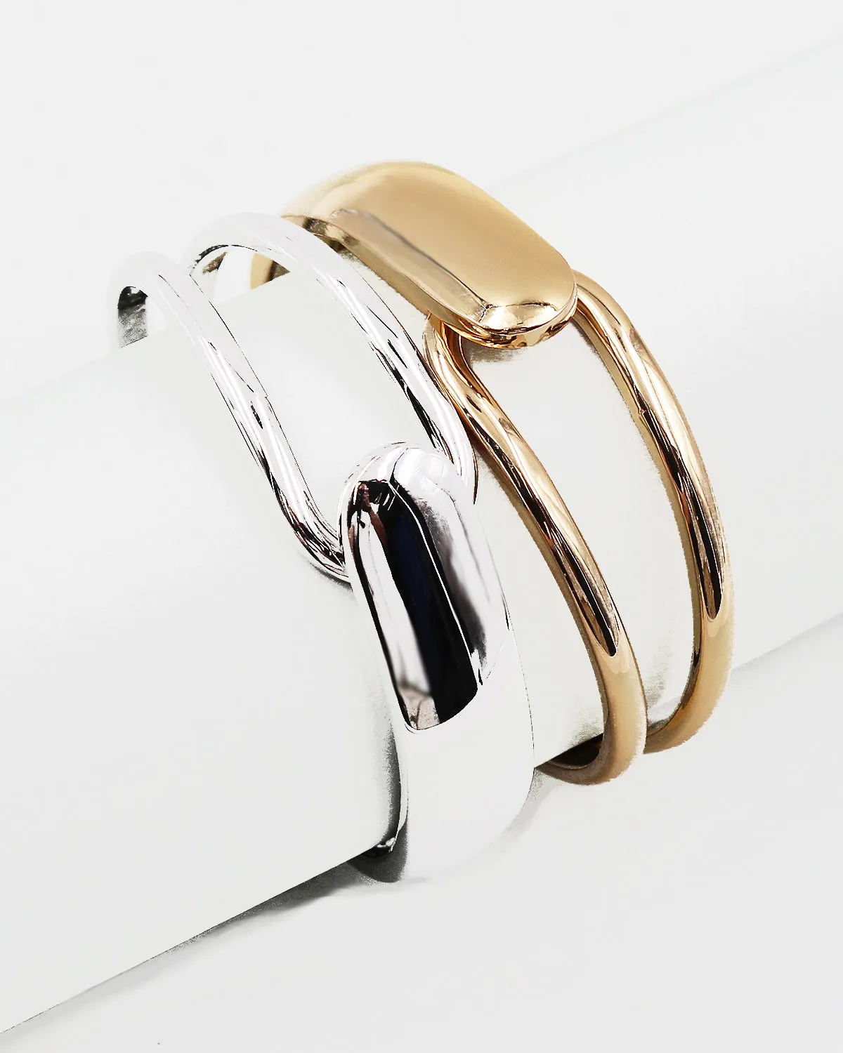 Smooth Glossy Metal Hinged Bangle