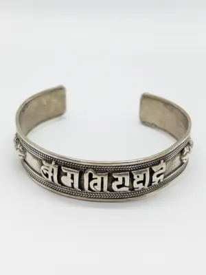 Sterling Silver Om Mani Padme Hum Bracelet