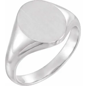 Sterling Silver Oval Signet Ring