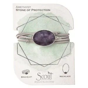 Suede Stone Amethyst/Silver